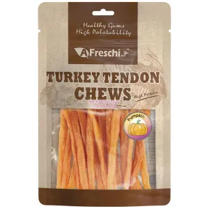 15% OFF: AFreschi Soft Turkey Tendon Strip (Pumpkin) Dog Treats 120g