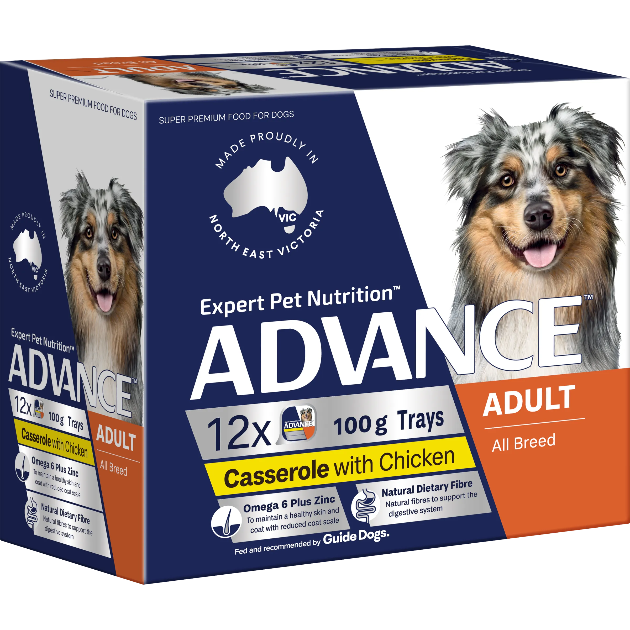 Advance Casserole with Chicken All Breed Adult Wet Dog Food Tray 100g x 12