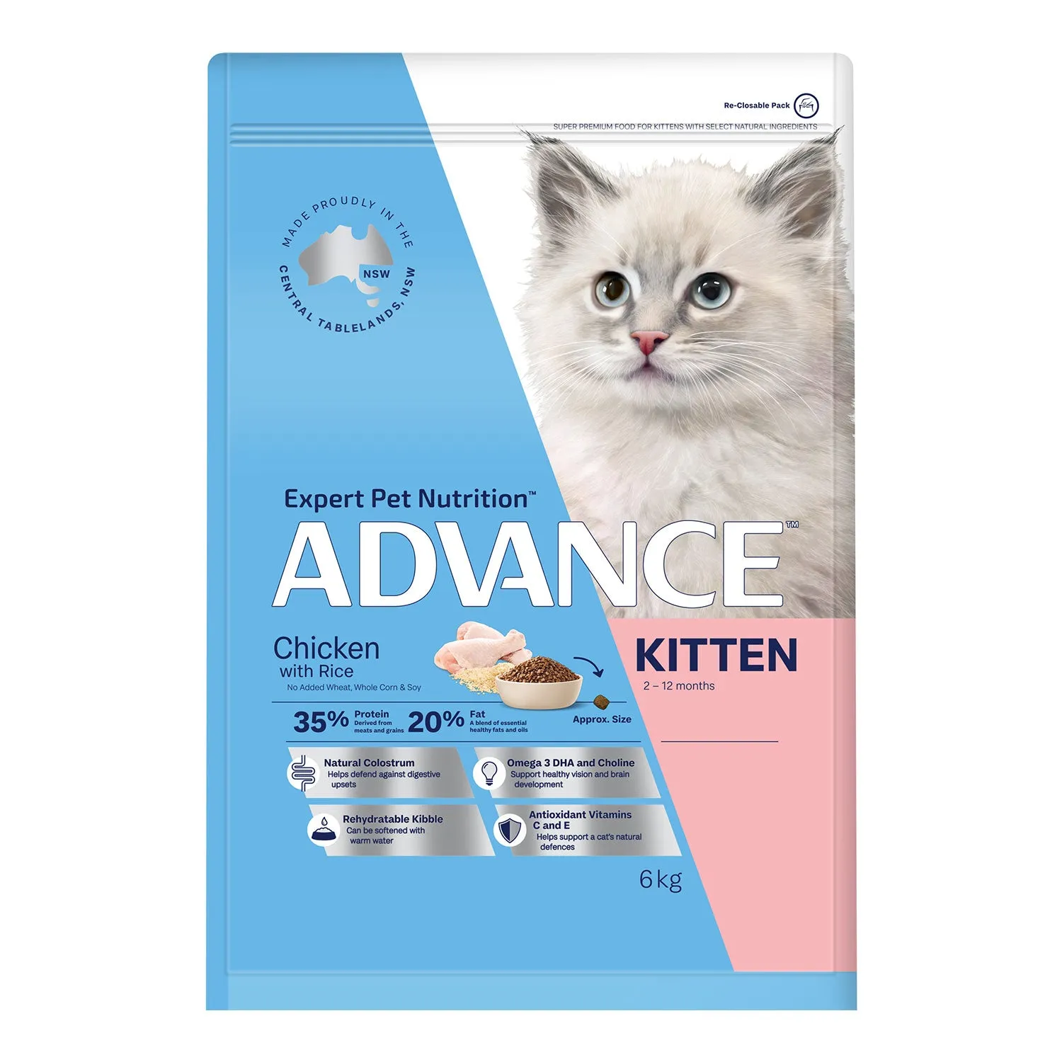 Advance Chicken & Rice Kitten Dry Cat Food