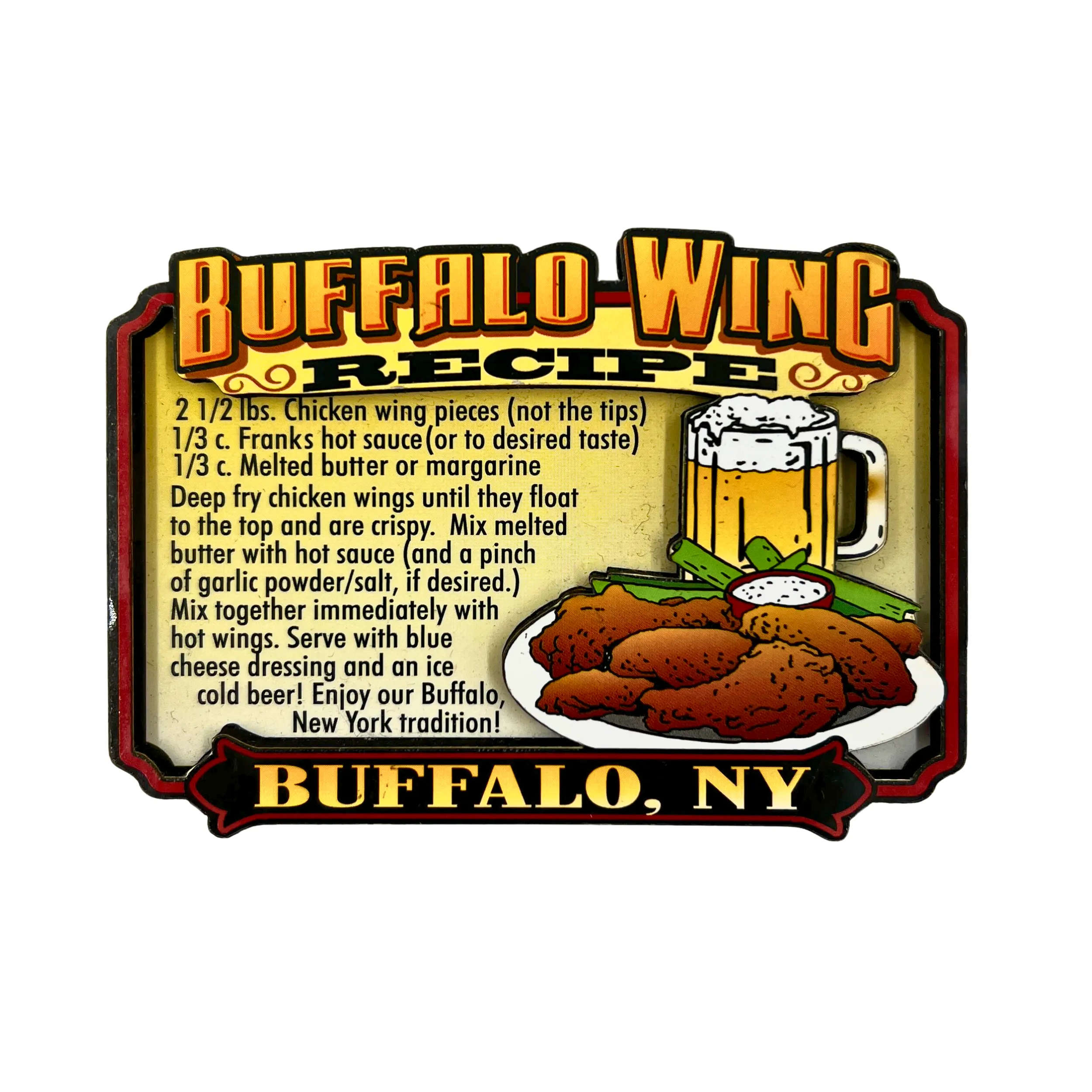 Buffalo Wing Recipe Magnet