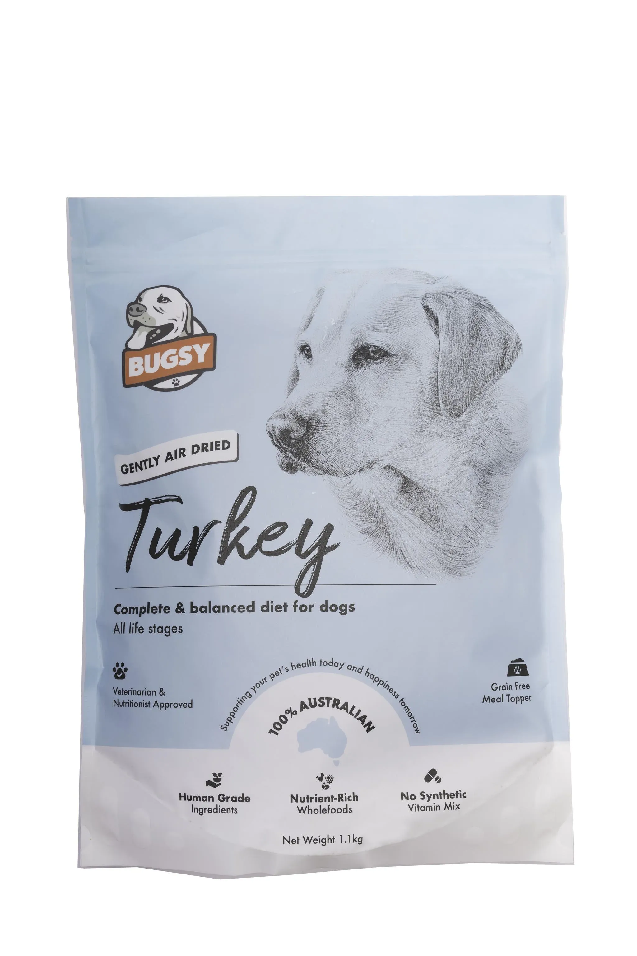 Bugsy Air Dried Dog Food Turkey