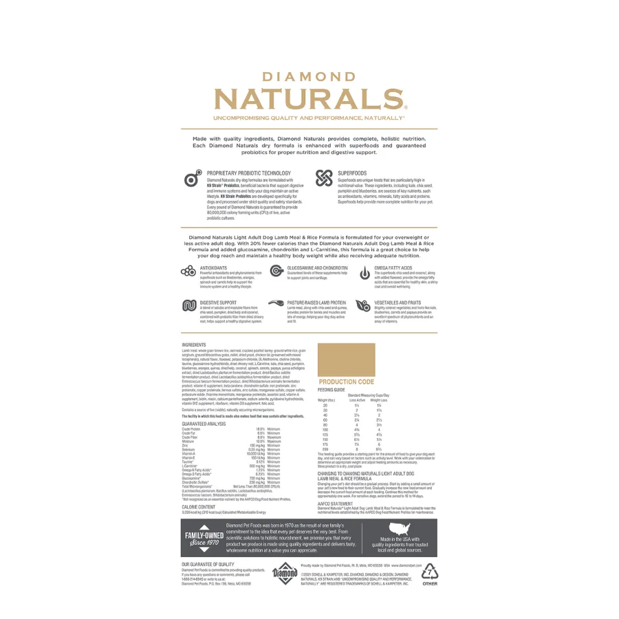 Diamond Naturals Lite Formula Dry Dog Food