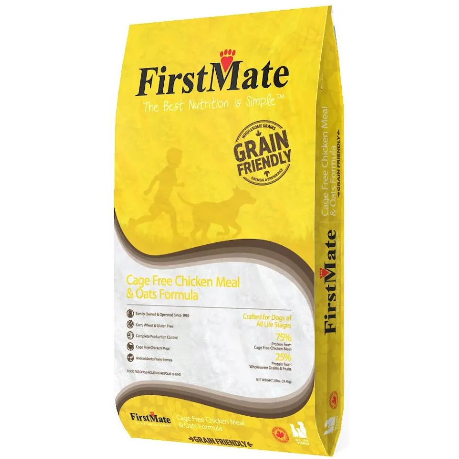 FirstMate Grain Friendly Cage Free Chicken Meal & Oats Dry Dog Food