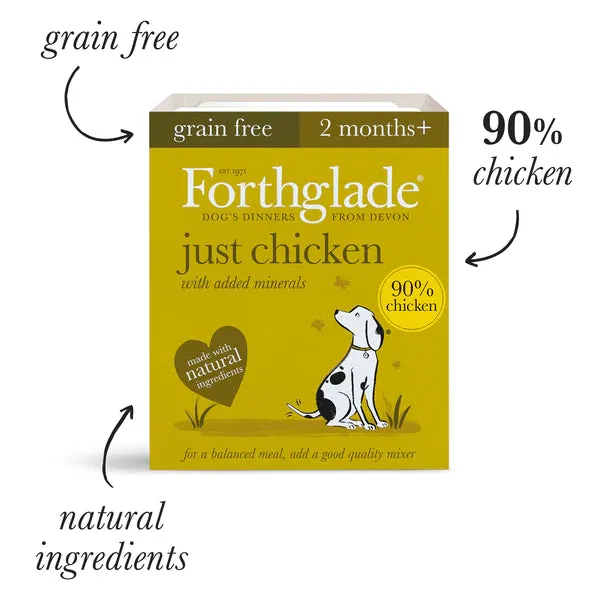 Forthglade Adult Dog Tray Just Chicken 18 x 395g