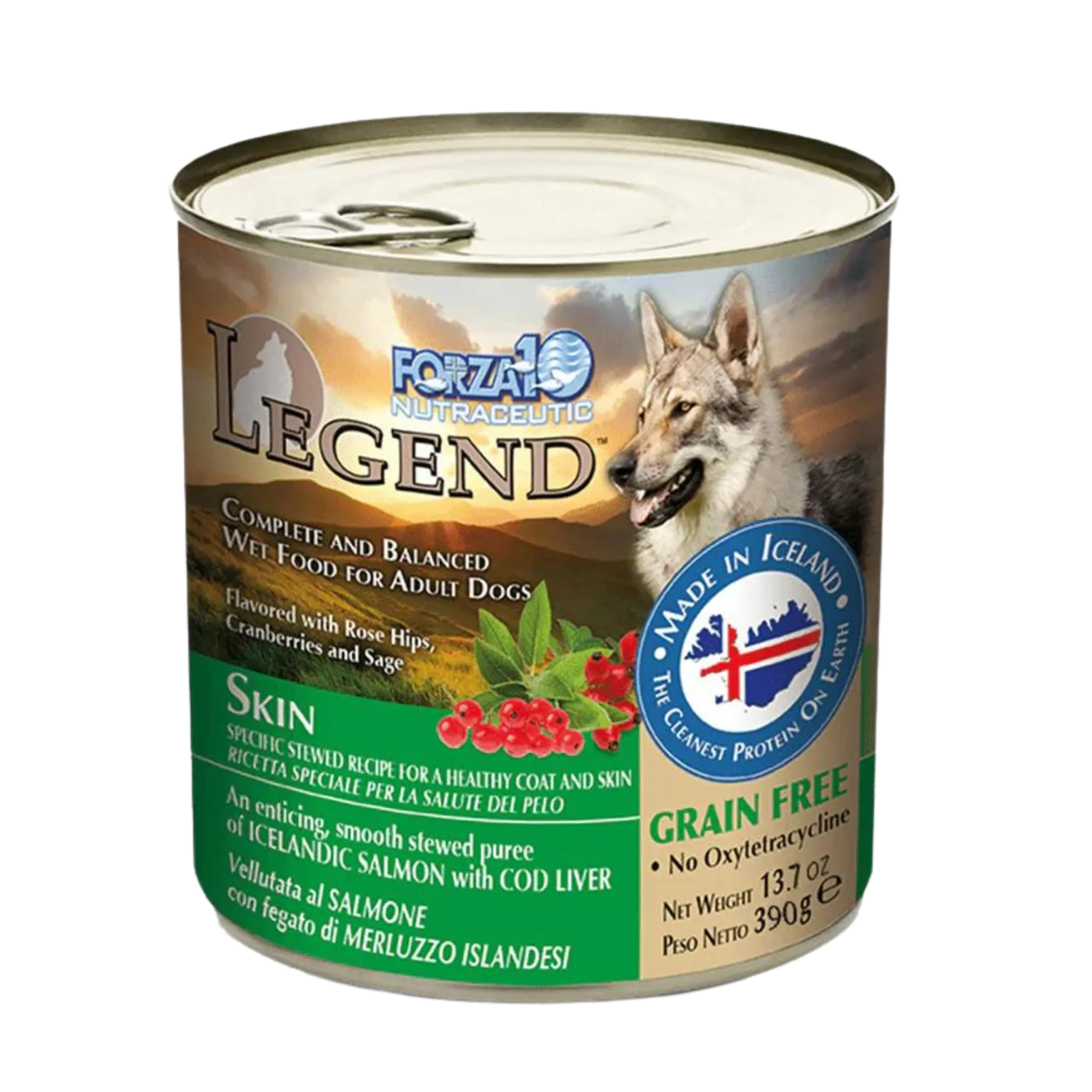 Forza10 Nutraceutic Legend Skin Icelandic Fish Recipe Grain-Free Canned Dog Food 13.7-oz can