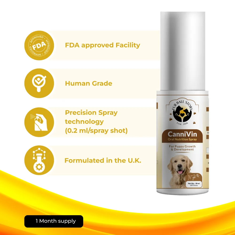 FurBall Story Cannivin Puppy Growth & Development Spray for Dogs