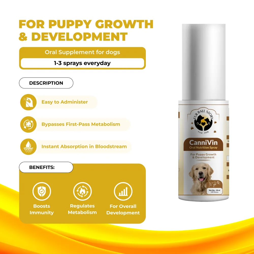 FurBall Story Cannivin Puppy Growth & Development Spray for Dogs