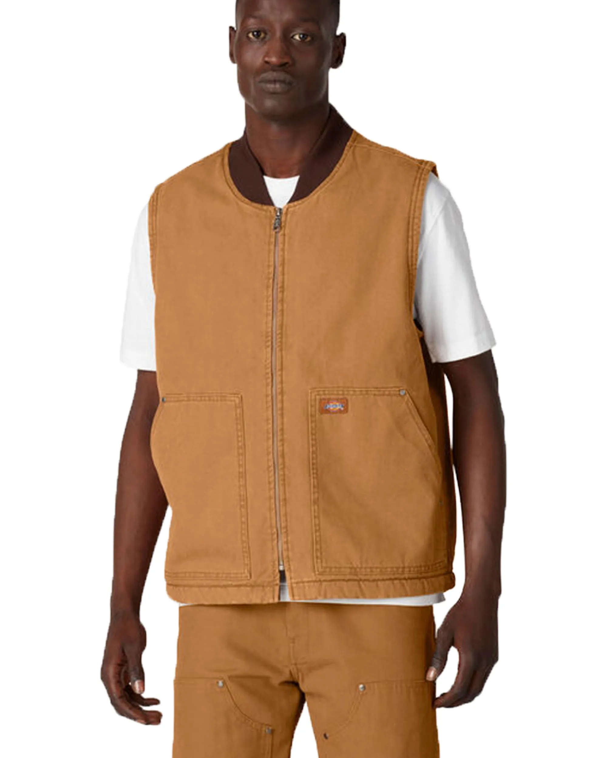 Gilet Dickies Duck Canvas Vest Stone Washed Brown Duck