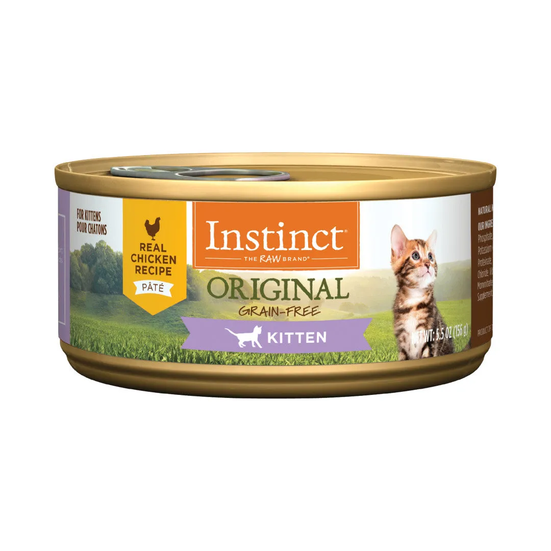 Instinct The Raw Brand Cat Original Grain-Free Pate Real Chicken for Kittens 5.5oz