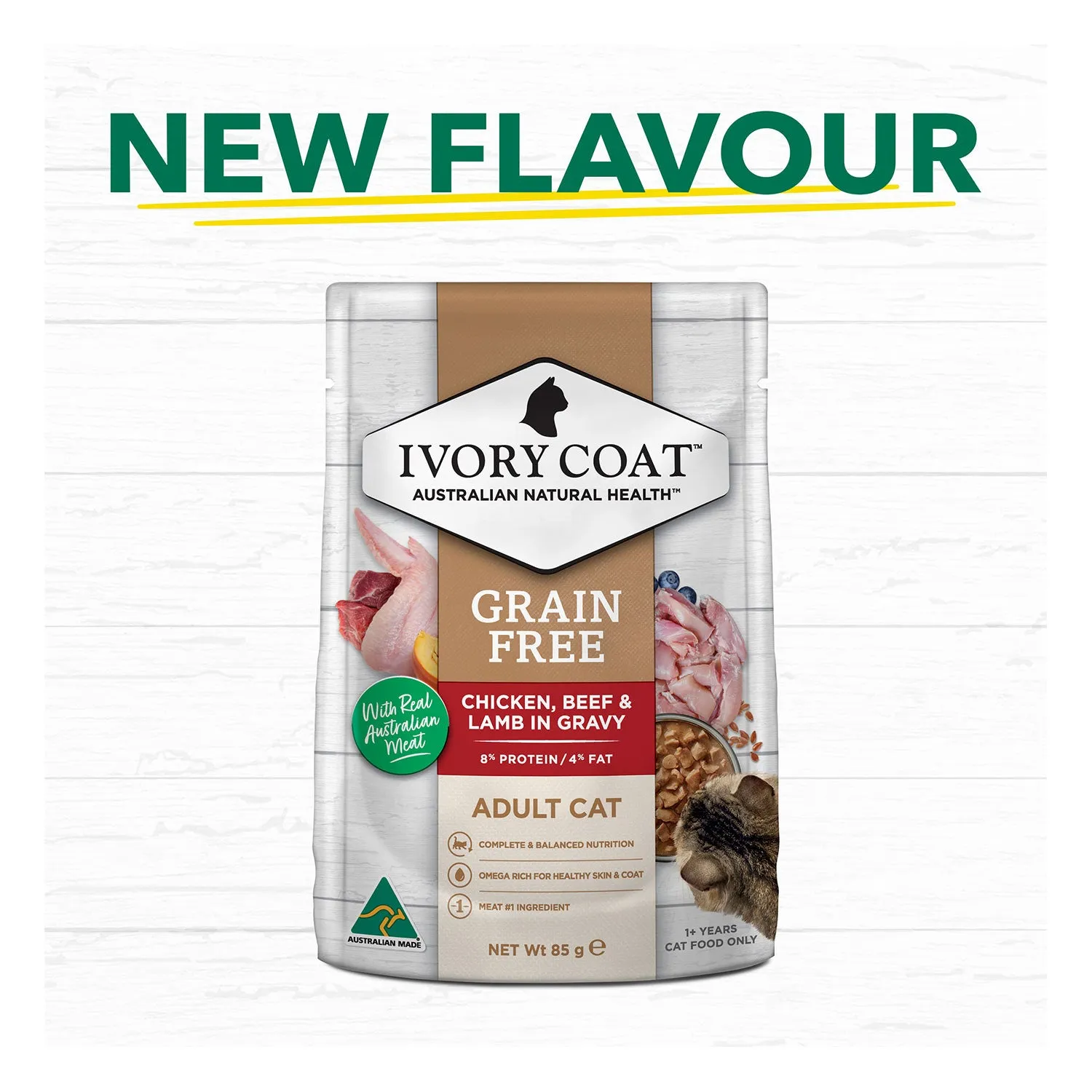 Ivory Coat Grain Free Chicken, Beef & Lamb in Gravy Adult Wet Cat Food