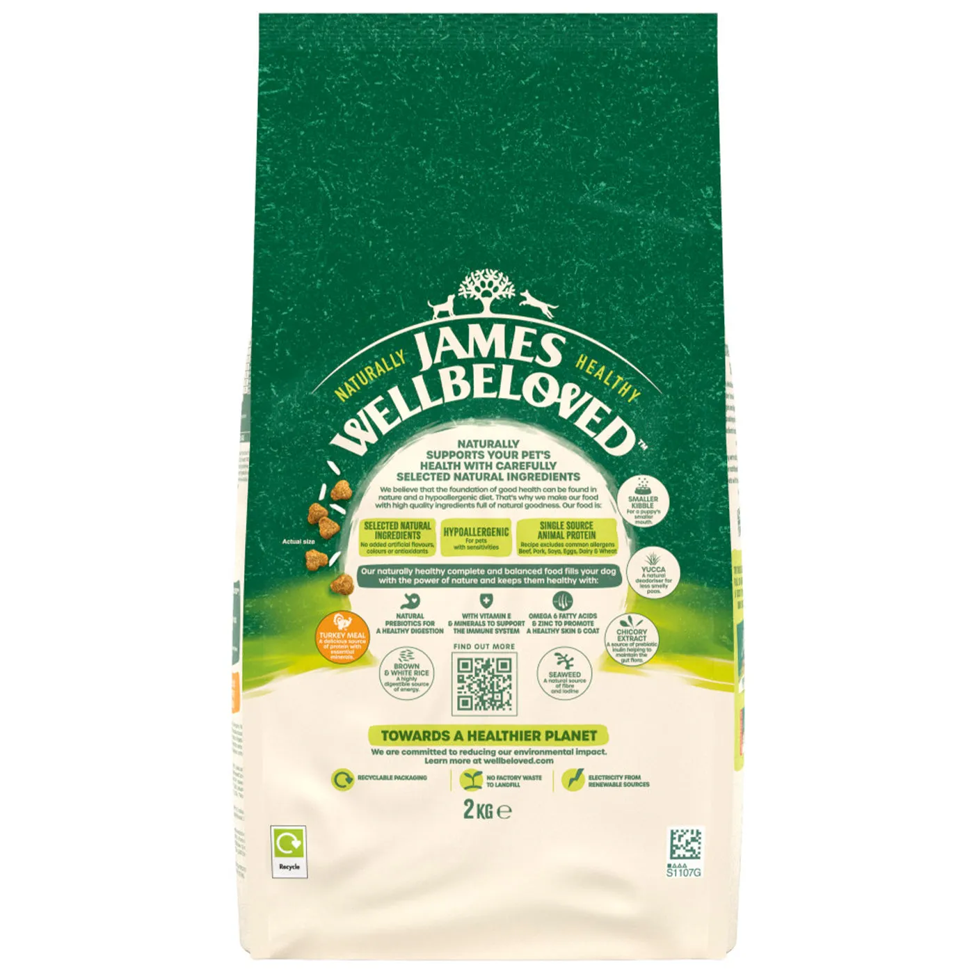 James Wellbeloved Turkey & Rice Puppy Food 7.5KG