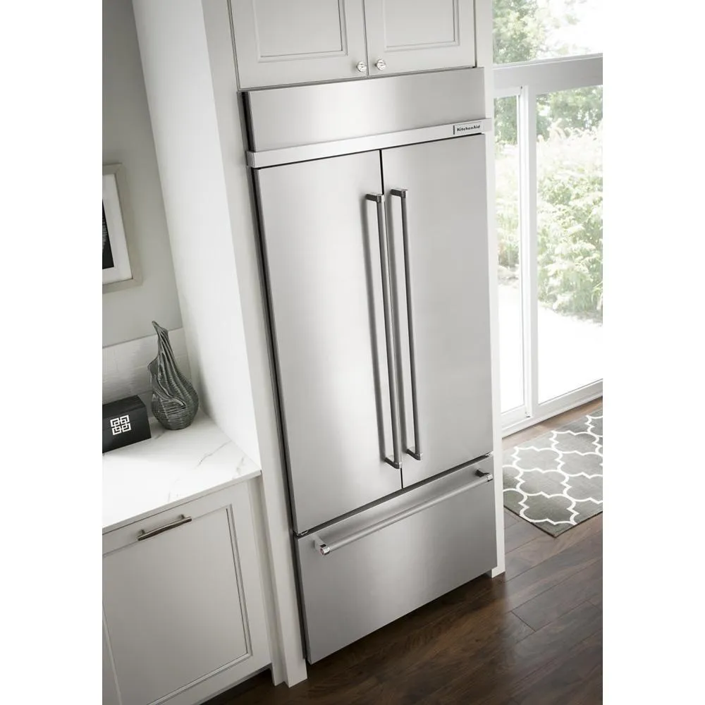 Kitchenaid KBFN502ESS 24.2 Cu. Ft. 42" Width Built-In Stainless French Door Refrigerator with Platinum Interior Design