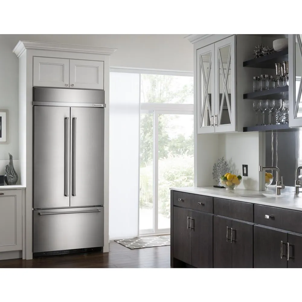 Kitchenaid KBFN502ESS 24.2 Cu. Ft. 42" Width Built-In Stainless French Door Refrigerator with Platinum Interior Design