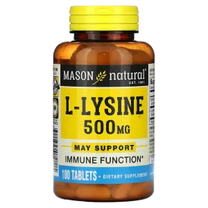 Mason Natural L-Lysine, 500 mg, 100 tablets