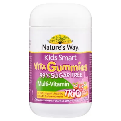 Natures Way Kids Smart Vita Gummies 99% Sugar Free Multi-Vitamin Trio