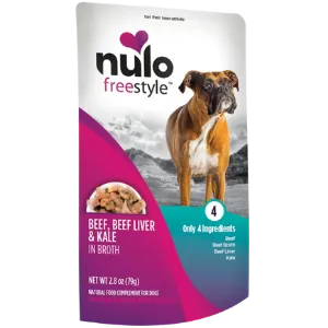 Nulo Freestyle Grain-Free Beef, Beef Liver & Kale in Broth Dog Food Topper, 2.8 oz