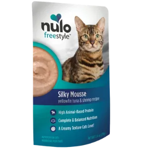 Nulo Freestyle Grain-Free Silky Mousse Yellowfin, Tuna & Shrimp Recipe Cat Food Topper, 2.8oz