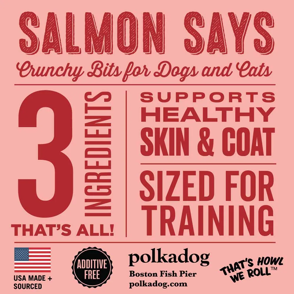 Polkadog Salmon Says Training Bits Treats For Cats & Dogs 2oz (Mini Tube)