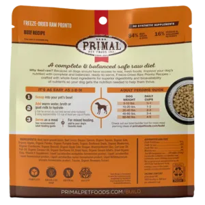 Primal Pronto Beef Formula Freeze-Dried Dog Food