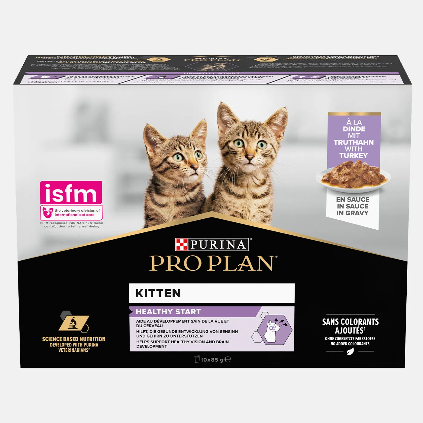 PRO PLAN Kitten 1-12M Healthy Start with Turkey in Gravy Wet Cat Food (10 x 85g)