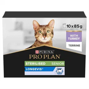 PRO PLAN Sterilised 7  Wet Cat Food with Turkey 10 x 85g