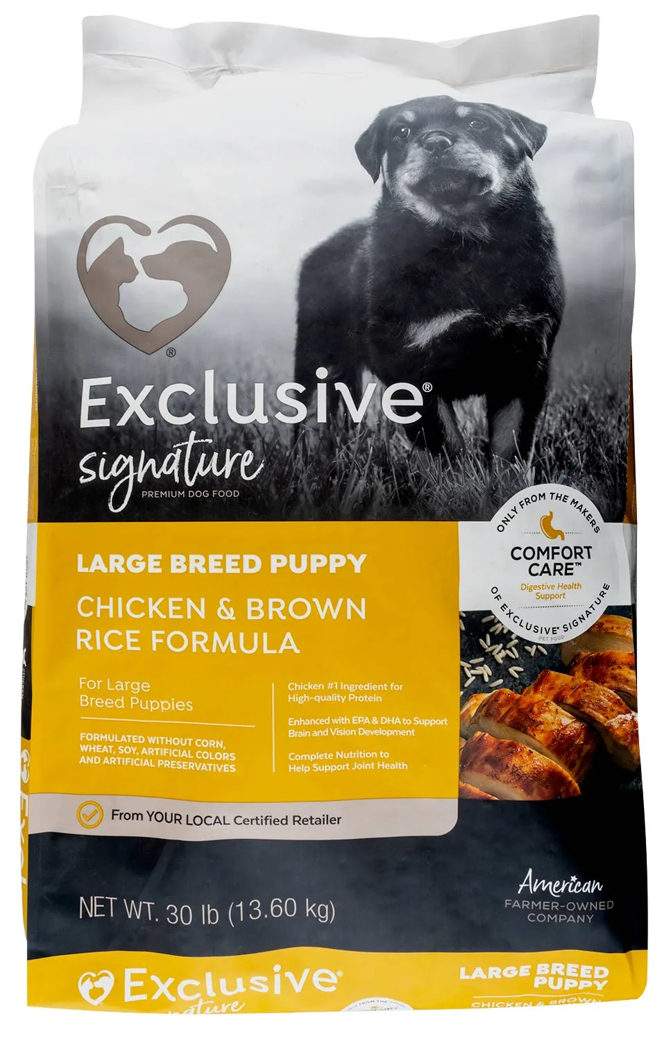 Purina Exclusive Large Breed Puppy Food, Chicken/Brown Rice