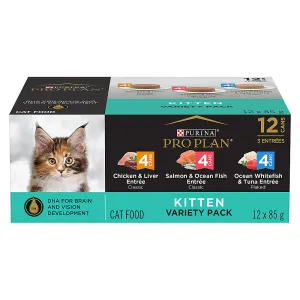 Purina Pro Plan Focus Kitten Favorites Wet Kitten Food Variety Pack - 12x85g