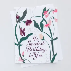 "Sweetest Birthday" Sweet Peas Card