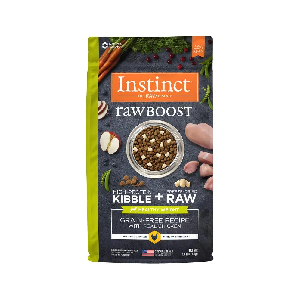 Raw Boost Healthy Weight Grain Free Kibble   Raw Adult Dog Dry Food - Chicken