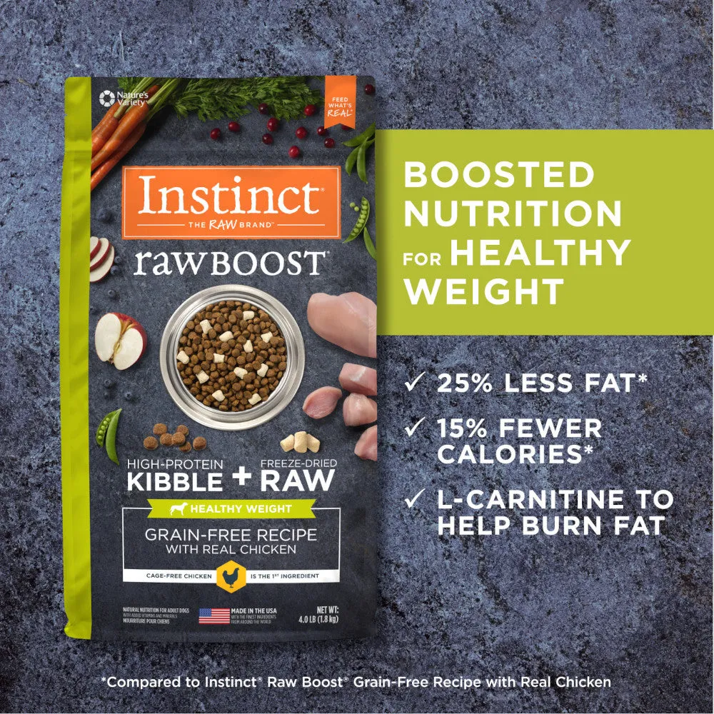 Raw Boost Healthy Weight Grain Free Kibble   Raw Adult Dog Dry Food - Chicken