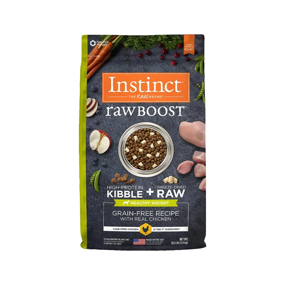 Raw Boost Healthy Weight Grain Free Kibble   Raw Adult Dog Dry Food - Chicken