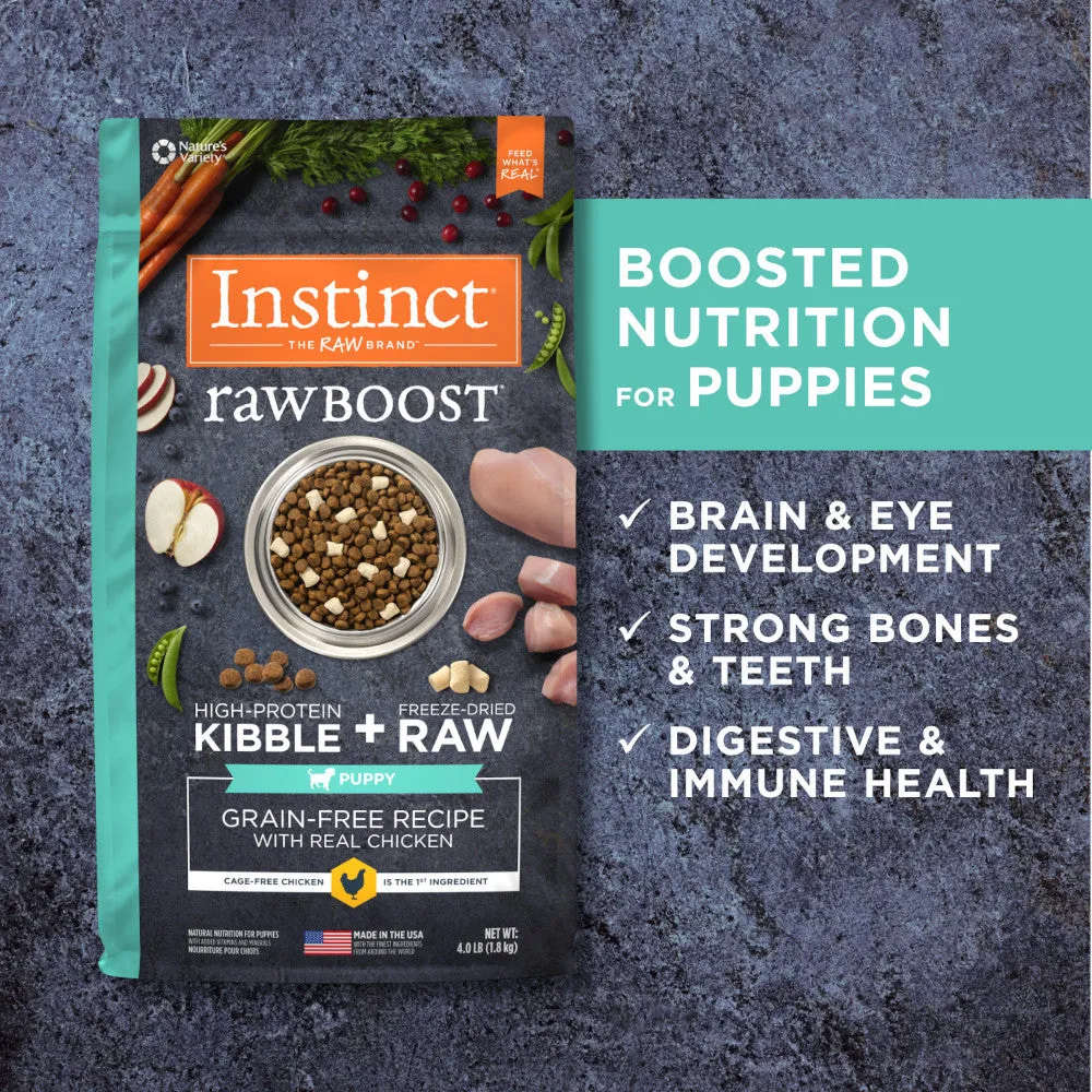 Raw Boost Puppy Grain Free Kibble   Raw Dog Dry Food - Chicken