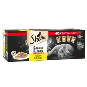 Sheba Select Slices Cat Pouches Poultry Collection in Gravy (40x85g)