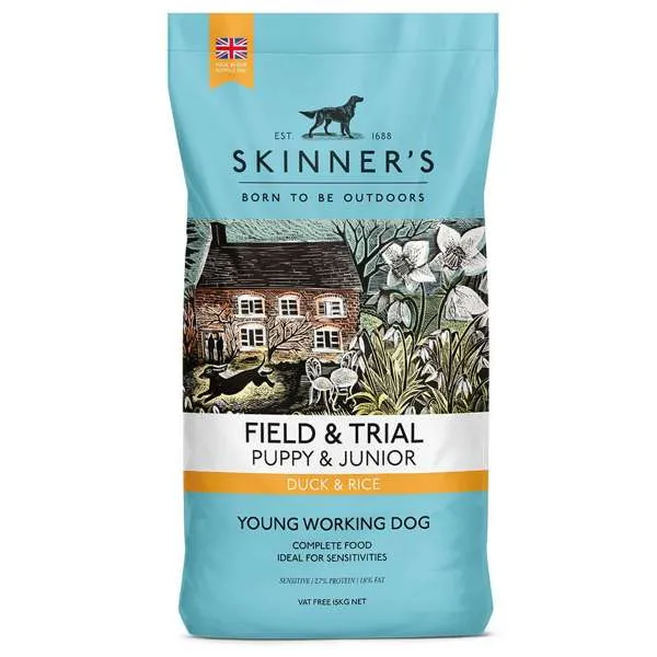 Skinners Field & Trial Puppy & Junior Duck & Rice 15kg - Free P&P