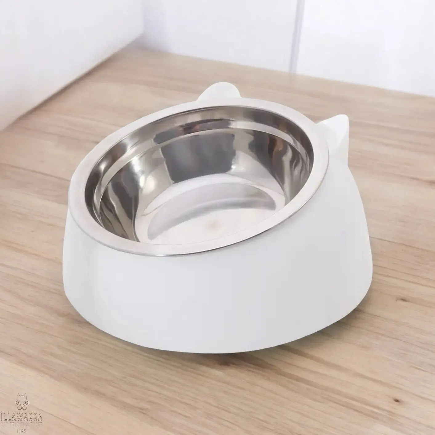 Stainless Steel Raised Bowl - White