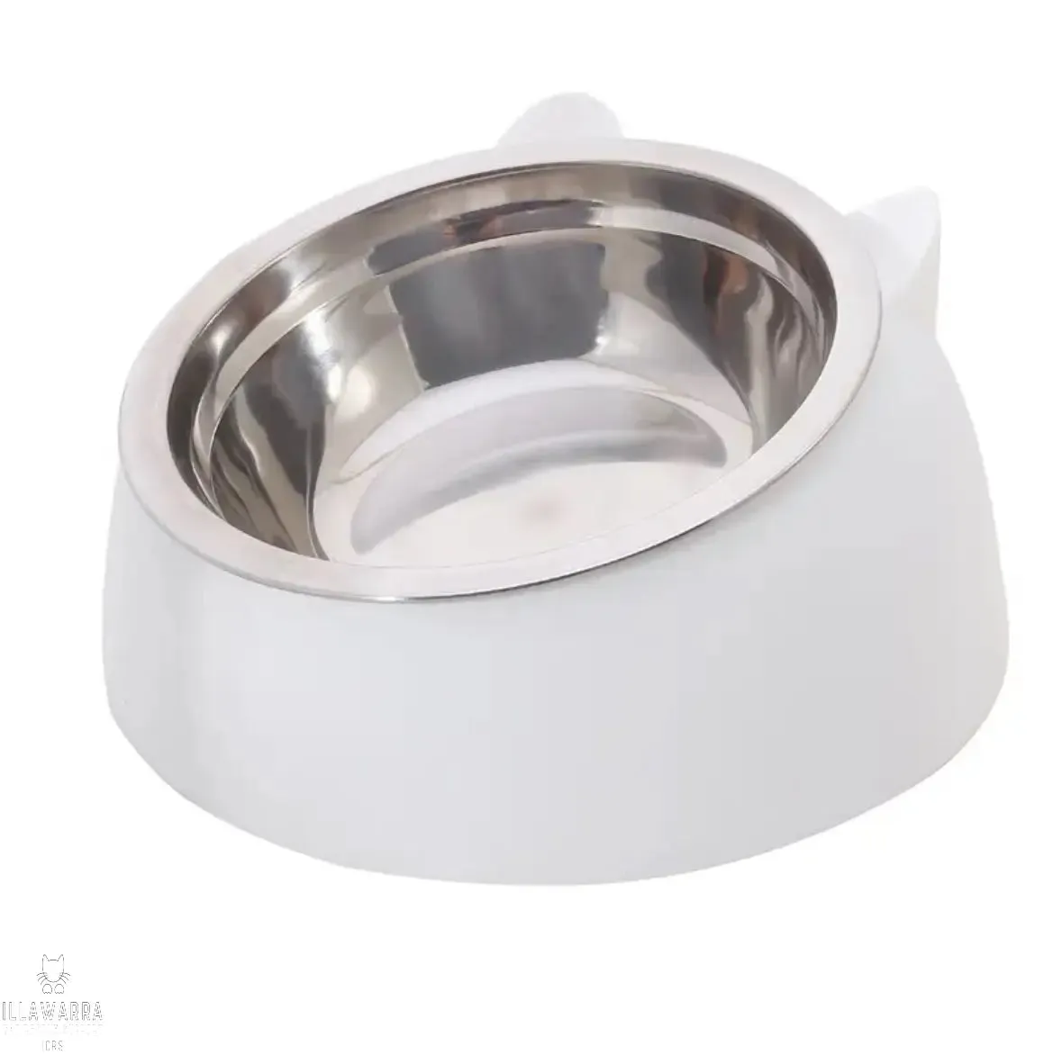 Stainless Steel Raised Bowl - White