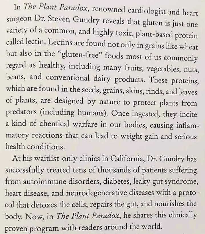 THE PLANT PARADOX - Steven R. Gundry