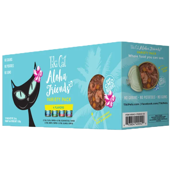 Tiki Cat Aloha Friends Grain Free Variety Pack 4 Flavors 12/3 oz