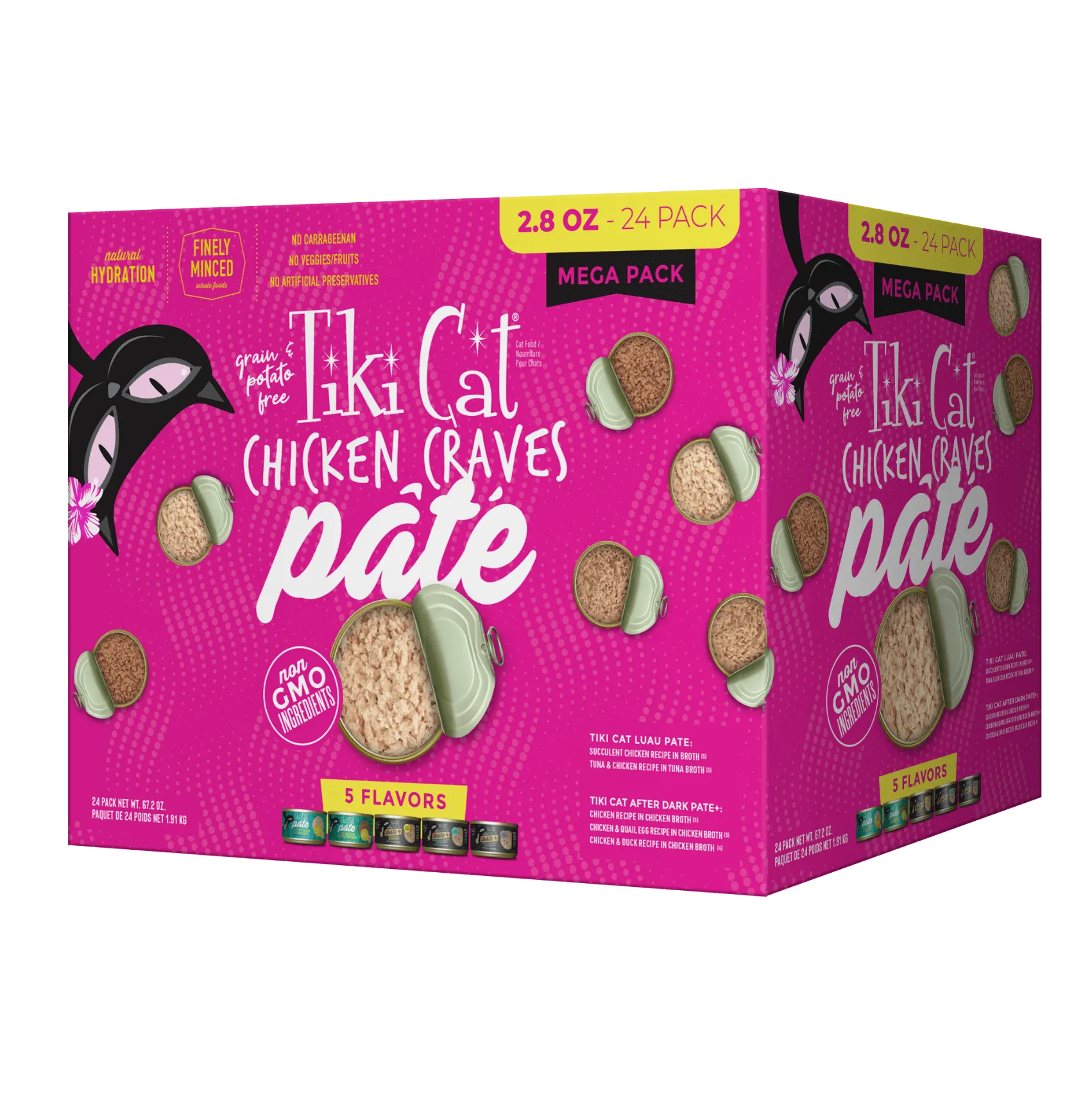 Tiki Cat Chicken Craves Pate Box Mega Pack 5-Flavour 24/2.8oz