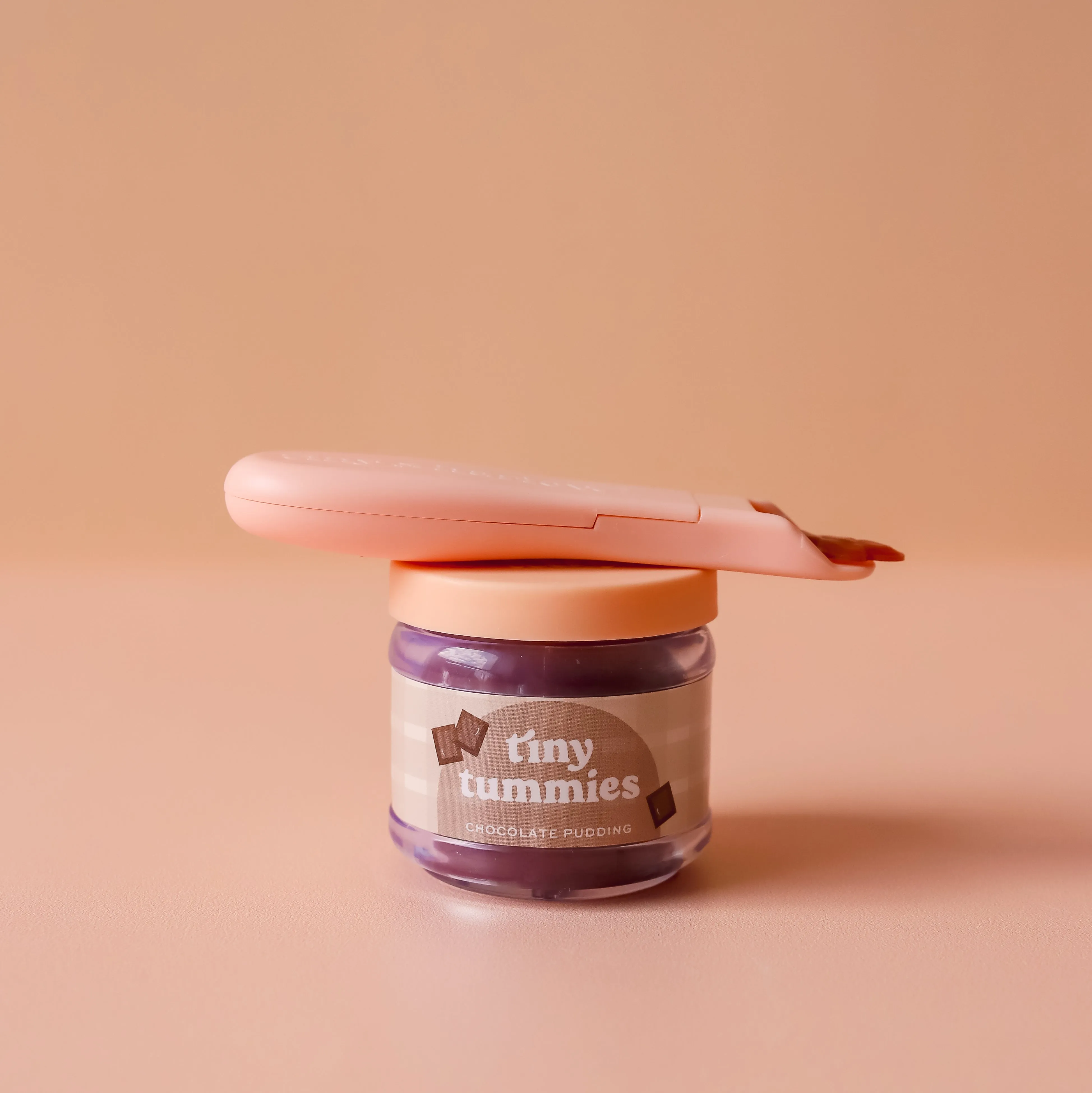 Tiny Tummies Chocolate Pudding Food Jar and Spoon Set