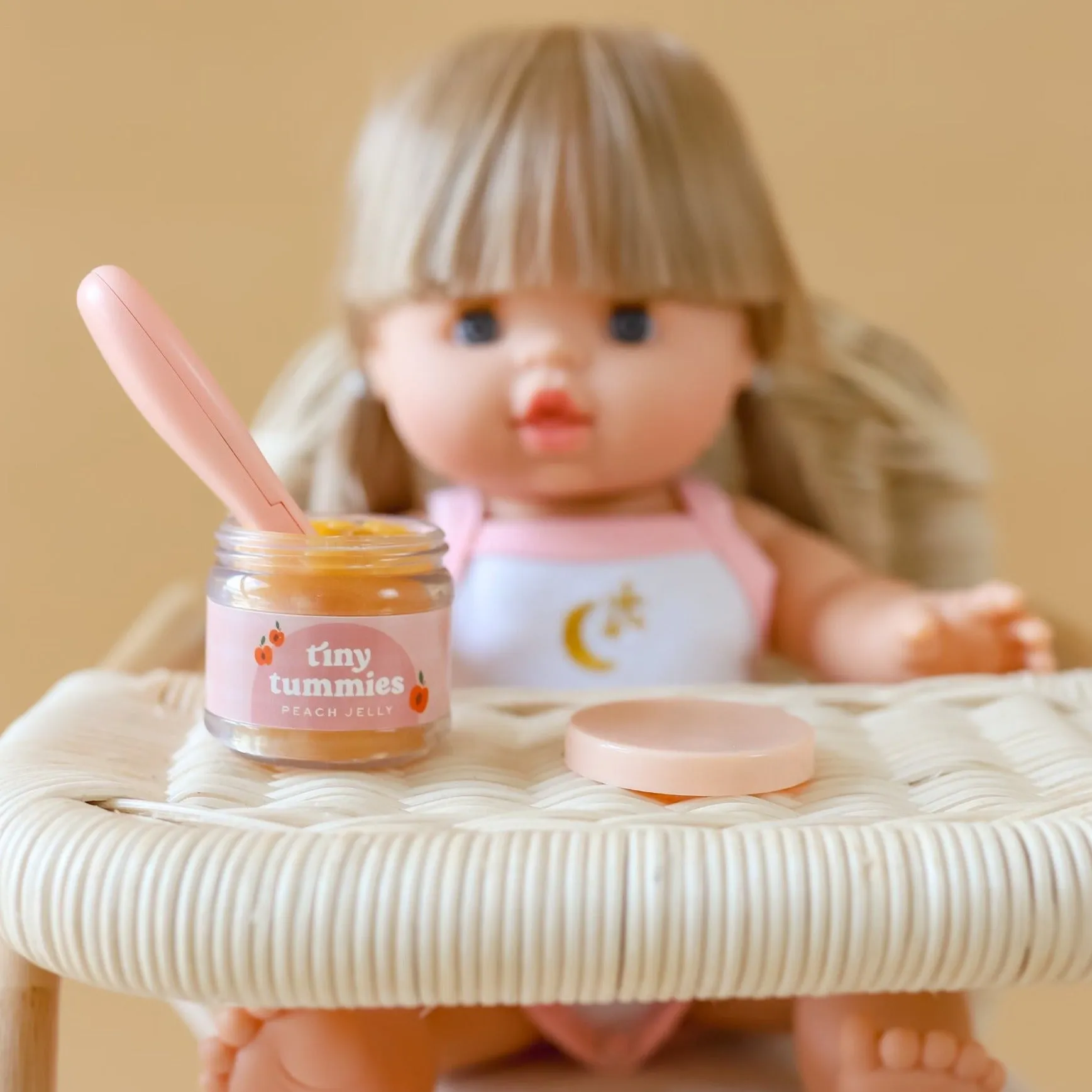 Tiny Tummies Peach Jelly Food Jar and Spoon Set