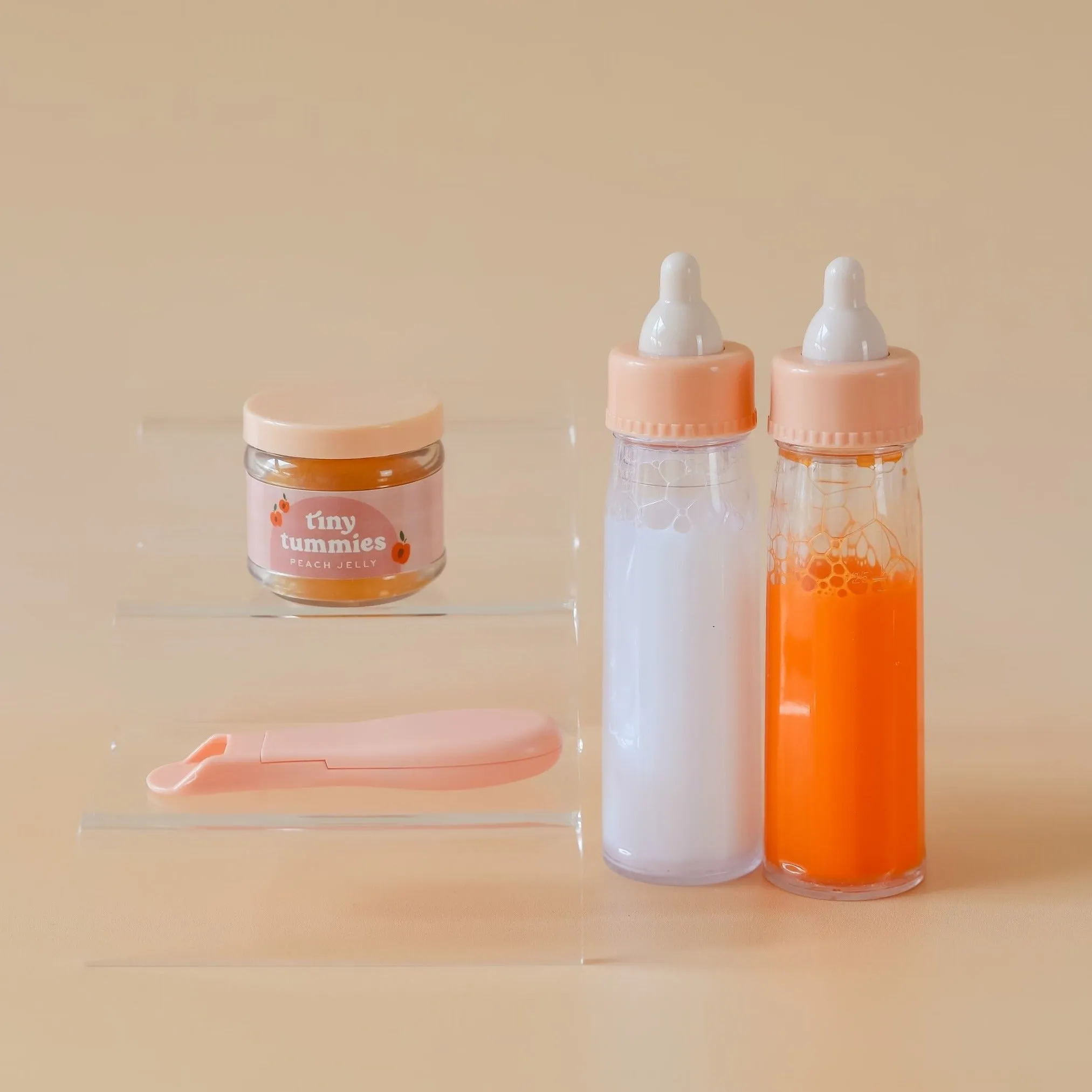 Tiny Tummies Peach Jelly Food Jar and Spoon Set