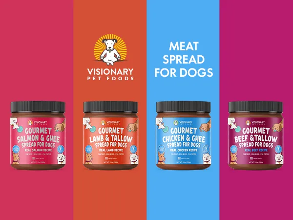 Visionary Pet Foods - Salmon Meat Spread for Dogs | Healthier Choice to Peanut Butter | 10oz Jar