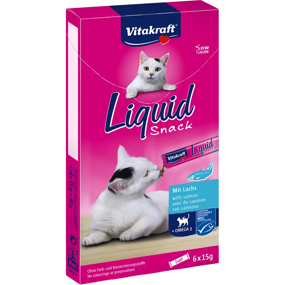 Vitakraft Liquid Snack with Salmon   Omega 3 - 6pcs