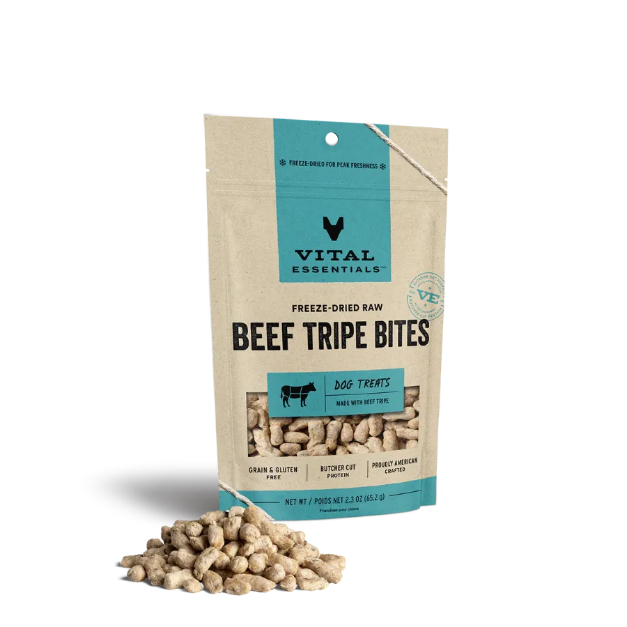 Vital Essentials Freeze-Dried Beef Tripe Dog Treats 2.3 oz